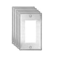 thumbnail image 1 of UCOMEN Decorator Silver Metal Wall Plate, 1-Gang for Outlets, 5 Pack, 4.57” x 2.8”, 1 of 7