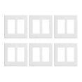 thumbnail image 1 of UCOMEN Decorator Wall Plate, Standard Size 2 - Gang for Outlet, Receptacle, Light Switch, Dimmer etc., 4.57”×4.57”, White 6 Pack, 1 of 6