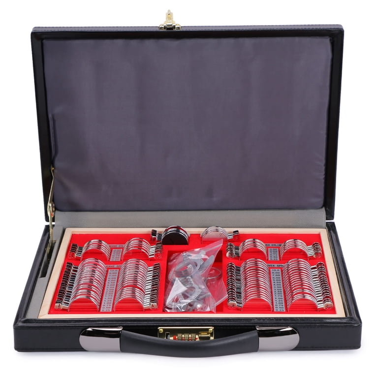 104-Piece Optical Trial Lens Set In Metal Rim & Aluminum Case - For Optometry & Eye Exams