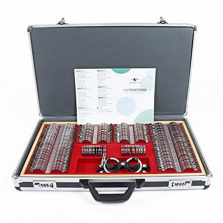 UCanSee Trial Lens Set 268pcs Optical Lenses Kit Silver Metal Rim Wooden Tray Aluminium Case