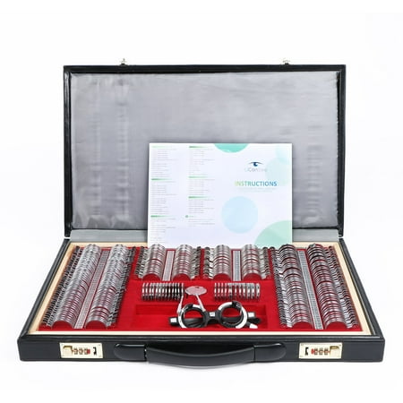 UCanSee Trial Lens Set 268pcs Optical Lenses Kit Silver Metal Rim Wooden Tray PU Leather Case
