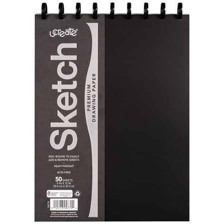 UCreate Disc Bound Sketch Book, 9" x 12", 50 Sheets
