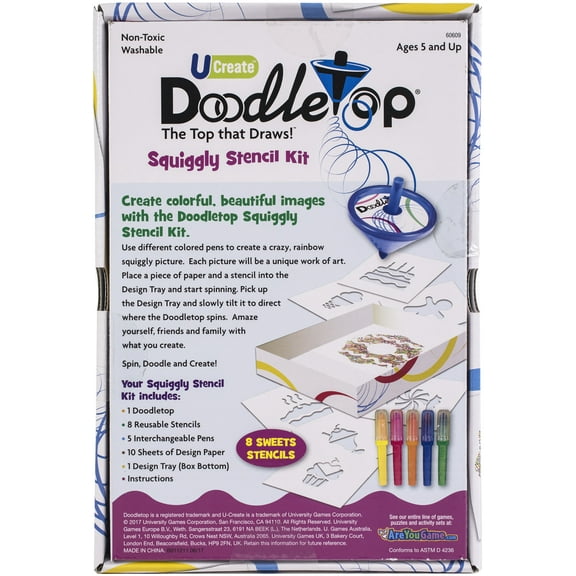UCreate Doodletop Squiggly Stencil Kit-Sweets
