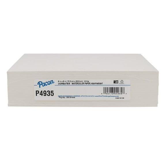 UCreate® Heavyweight White Watercolor Paper, 6" x 9", 200 Sheets