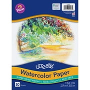 UCreate Watercolor Paper, White, Package, 140 lb., 9" x 12", 50 Sheets