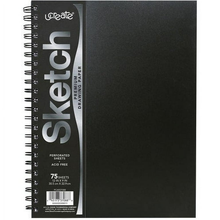 UCreate Poly Cover Sketch Book - 75 Sheets - Spiral - 70 lb Basis Weight - 9 UCreate Poly Cover Sketch Book - 75 Sheets - Spiral - 70 lb Basis Weight - 9