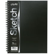 UCreate Poly Cover Sketch Book, Heavyweight, 9 x 12 in, Black, 75 Sheets