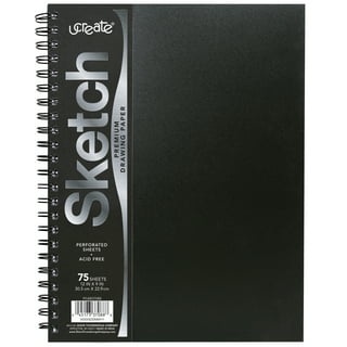 Craft Trendy 8''X11'' Acid Free 2 Pack Sketchbook.White, Tan & Black Professional Drawing Paper with Mini White Page Sketchpad for Artist, Beginners