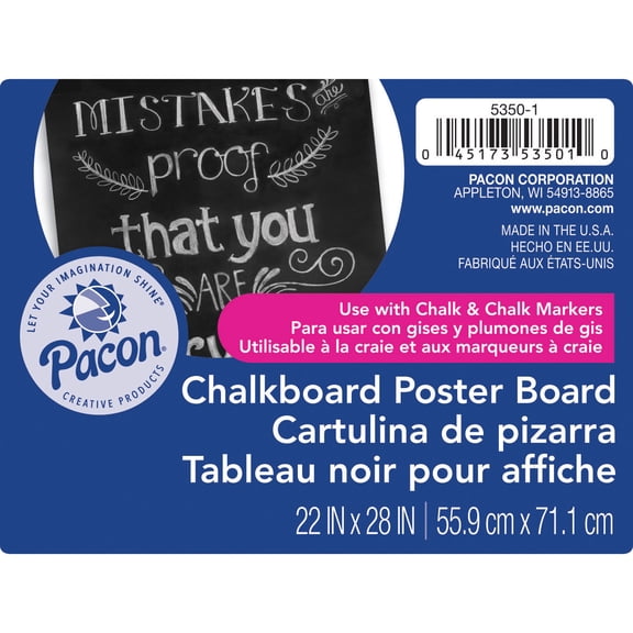 UCreate Premium Chalkboard Poster Board, Black, 22" x 28", 25 Sheets