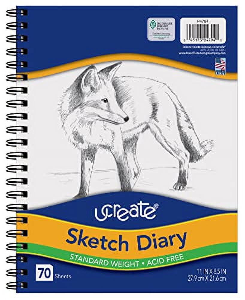 UCreate Hardbound Sketch Art Notebook, 10-7/8 x 8-1/2 inch, 80 Sheet