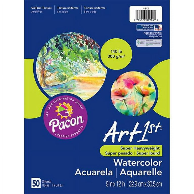 Watercolor Paper White Package 140 lb. 9 x 12 50 Sheets per Pack 2 Packs