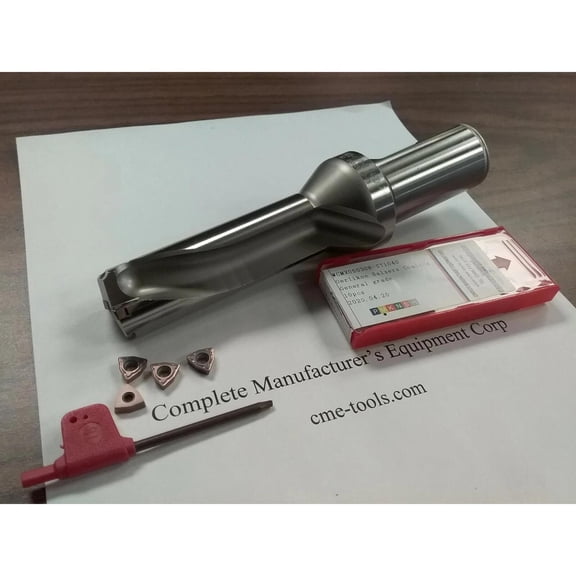 #UD-118 Indexable U-Drill, 1-1/4 in Shank, 1-1/8 in x 3-1/2 in x 7 in, with 10 Additional WCMX05 Inserts