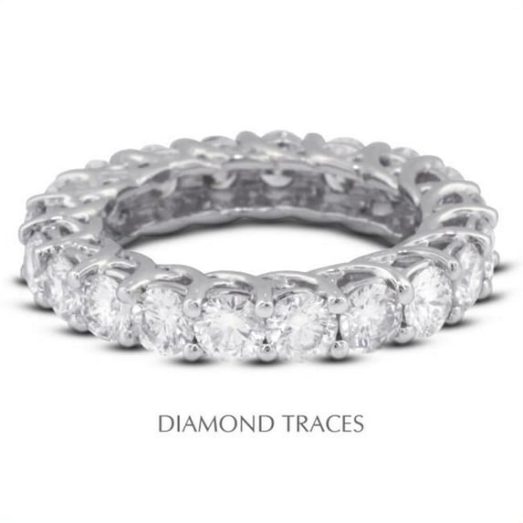 UD-EWB418-3542 14K White Gold 4-Prong Setting 3.16 Carat Total Natural Diamonds Trellis Eternity Ring
