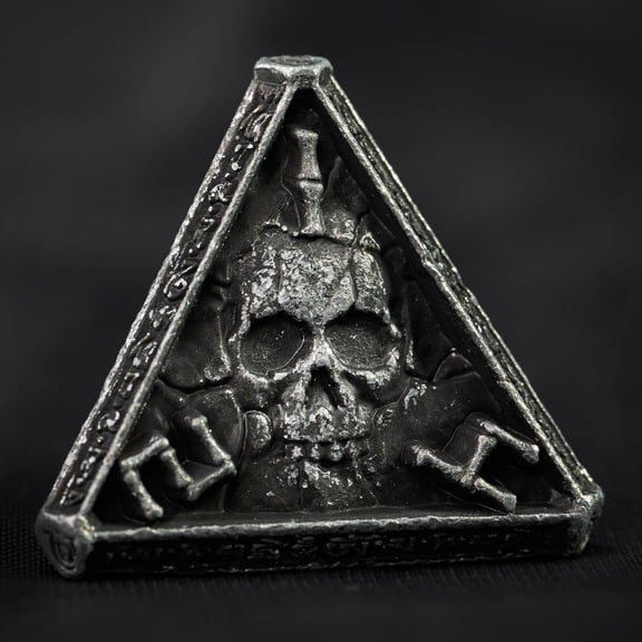 UD Unique Skull Metal Dice - RPG & D&D Polyhedral Dice Set with D4, D6, D8, D10, D12, D20 & D100
