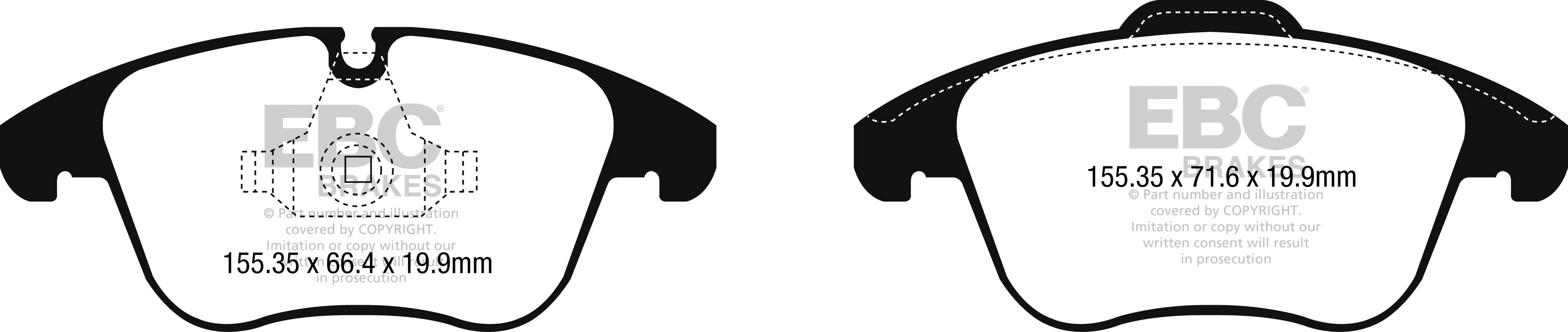UD1869/ EBC OE Brake Pads Fits select: 2017-2020 JAGUAR XE
