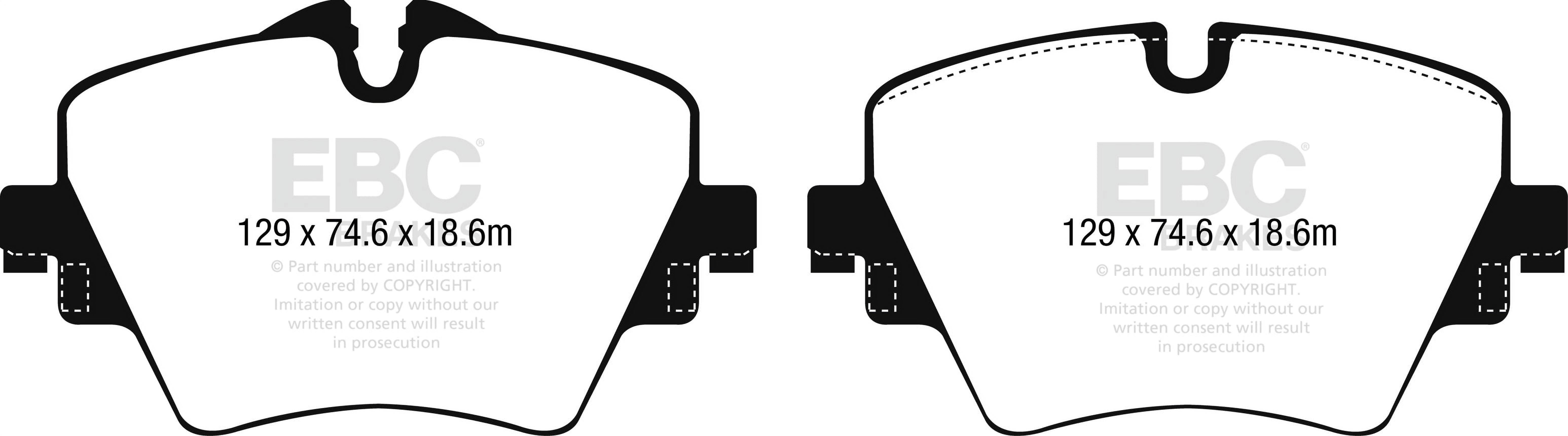 UD1892/ EBC OE Brake Pads Fits select: 2018-2022 BMW X3, 2016-2023 BMW X1