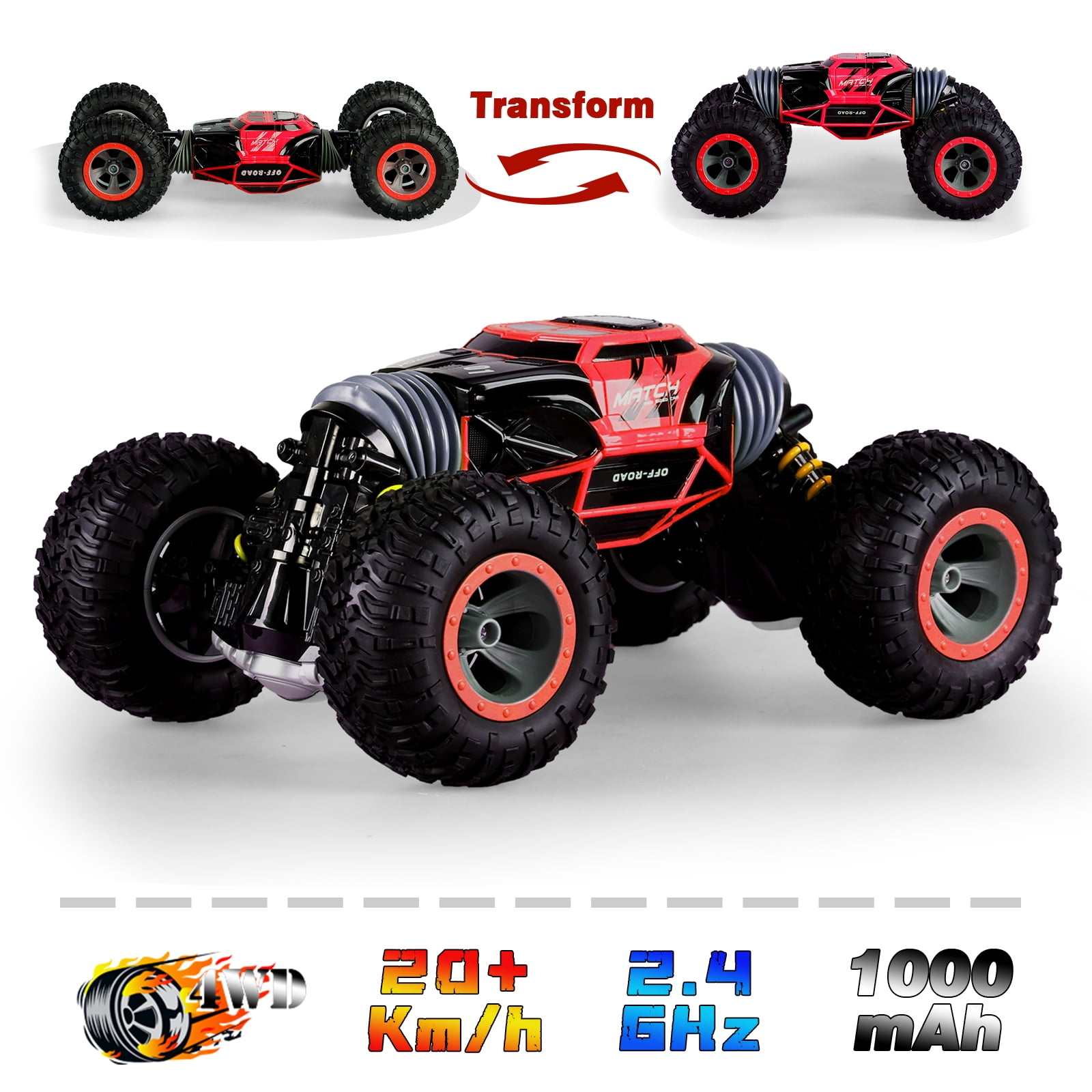 UD2169A 1 16 Remote Control Car Rock Track 2 Side Off Road Vehicle Red Walmart