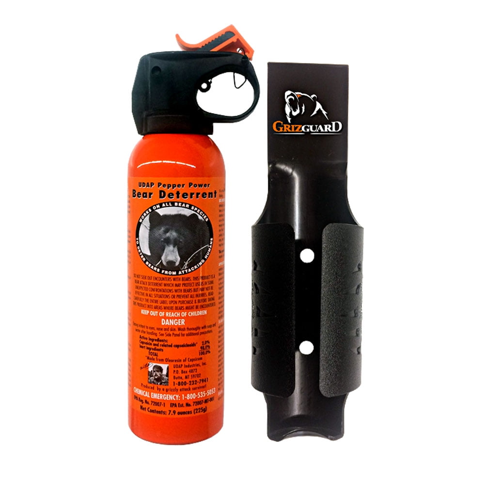 UDAP 7.9oz Safety Orange Bear Spray for Personal Self Defense with Clip