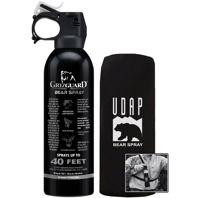 Griz Guard, Bear Pepper Spray, 13.4 oz, Holster, Extra-Hot Formula