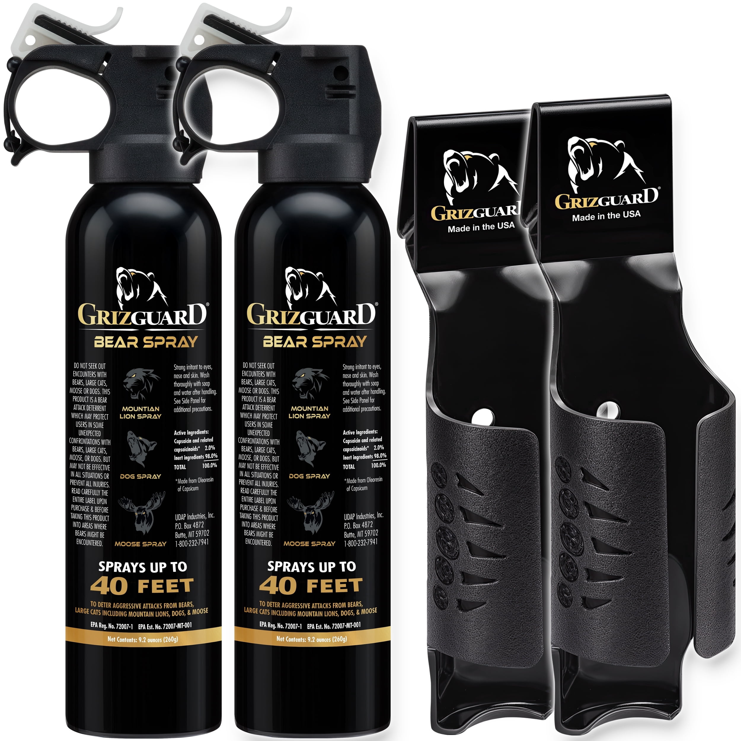 Griz Guard Bear Pepper Spray, 9.2 oz, 2 Pack, Extra-Tough Formula