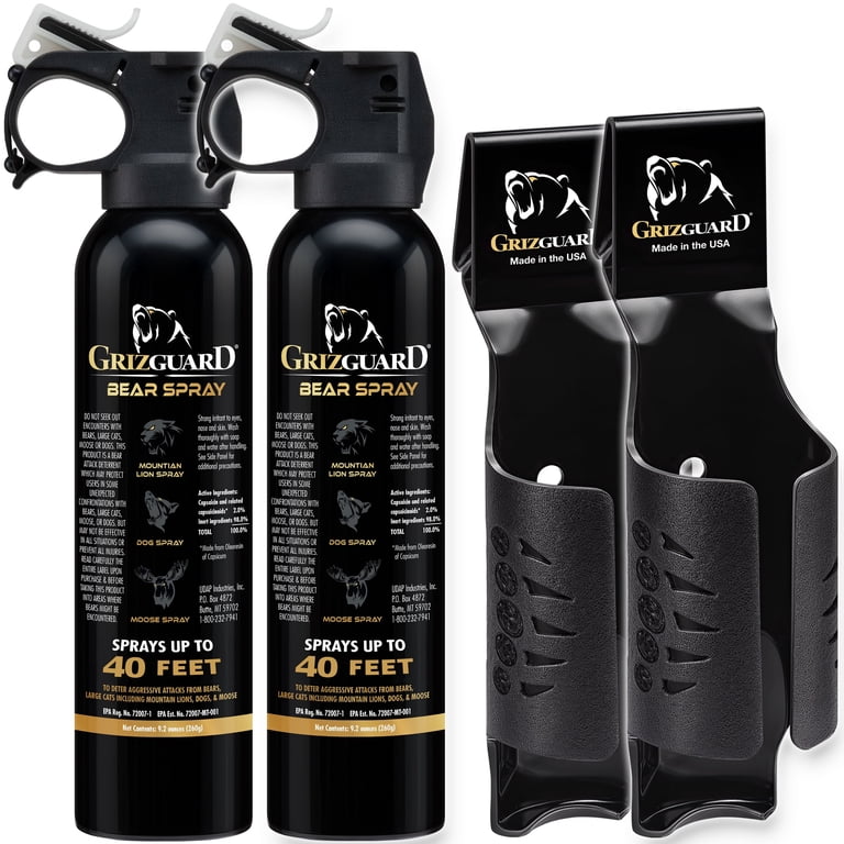 Griz Guard Bear Pepper Spray, 9.2 oz, 2 Pack, Extra-Tough Formula