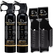 Griz Guard 260GG2 Bear Spray 2 Pack with Holster   40 ft Range, Maximum Strength EPA-Registered Defense for Bears, Mountain Lions, Coyotes, Dogs & Moose   9.2 oz Outdoor Hiking & Camping Protection