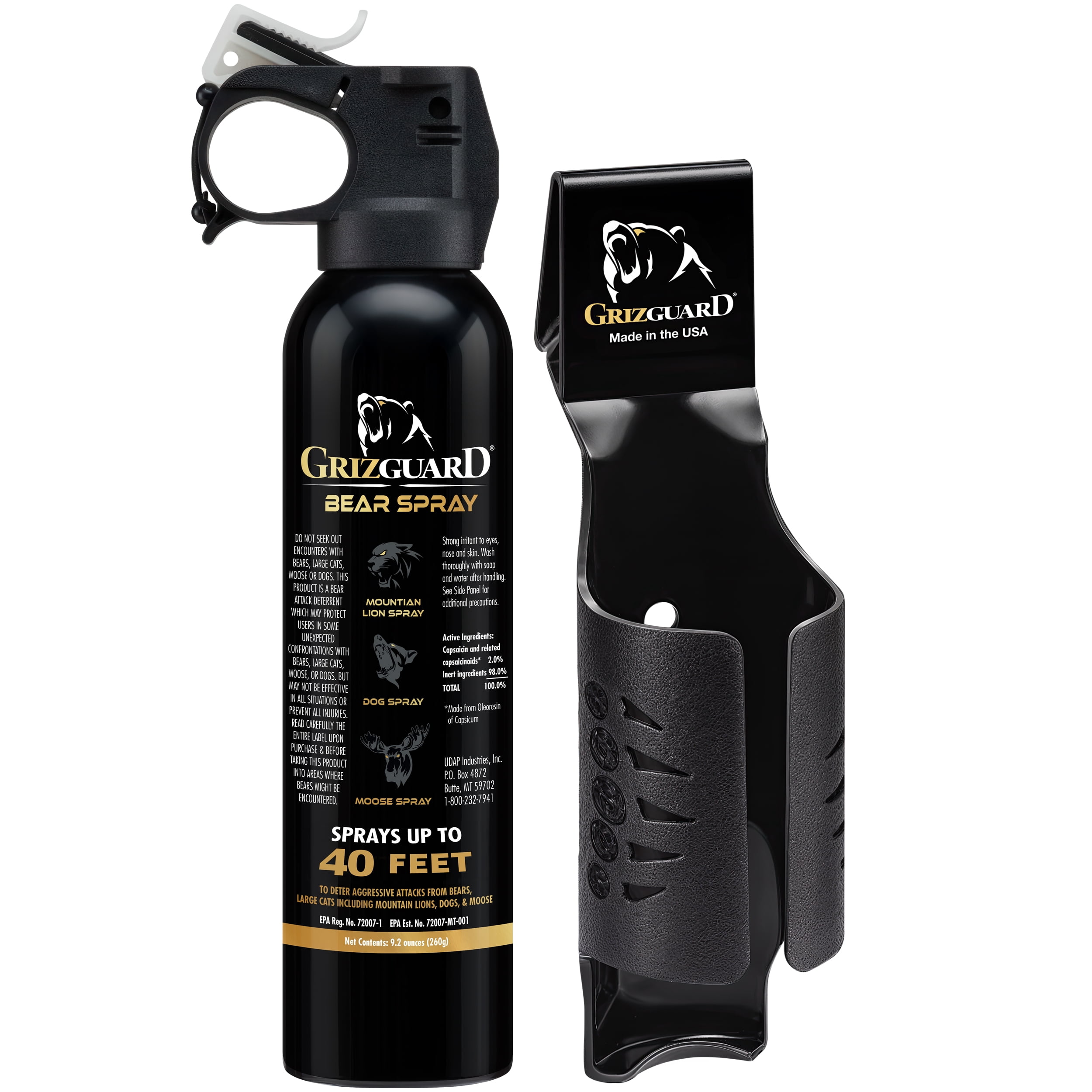 Griz Guard, Bear Pepper Spray with Holster, 9.2 oz, 260GG