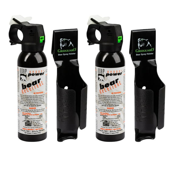 UDAP Pepper Power Bear Pepper Spray Deterrent with Griz Guard Holster, 7.9 oz, 2 Pack, 12DCH
