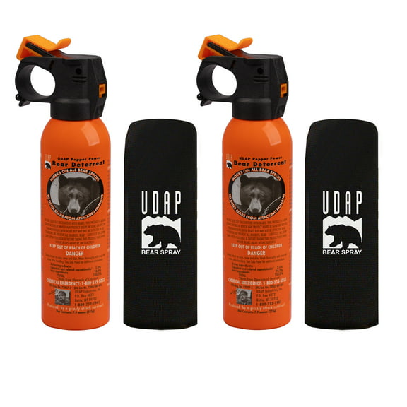 UDAP Pepper Power Bear Pepper Spray Deterrent with Holster, 7.9 oz, 2 Pack, SO2