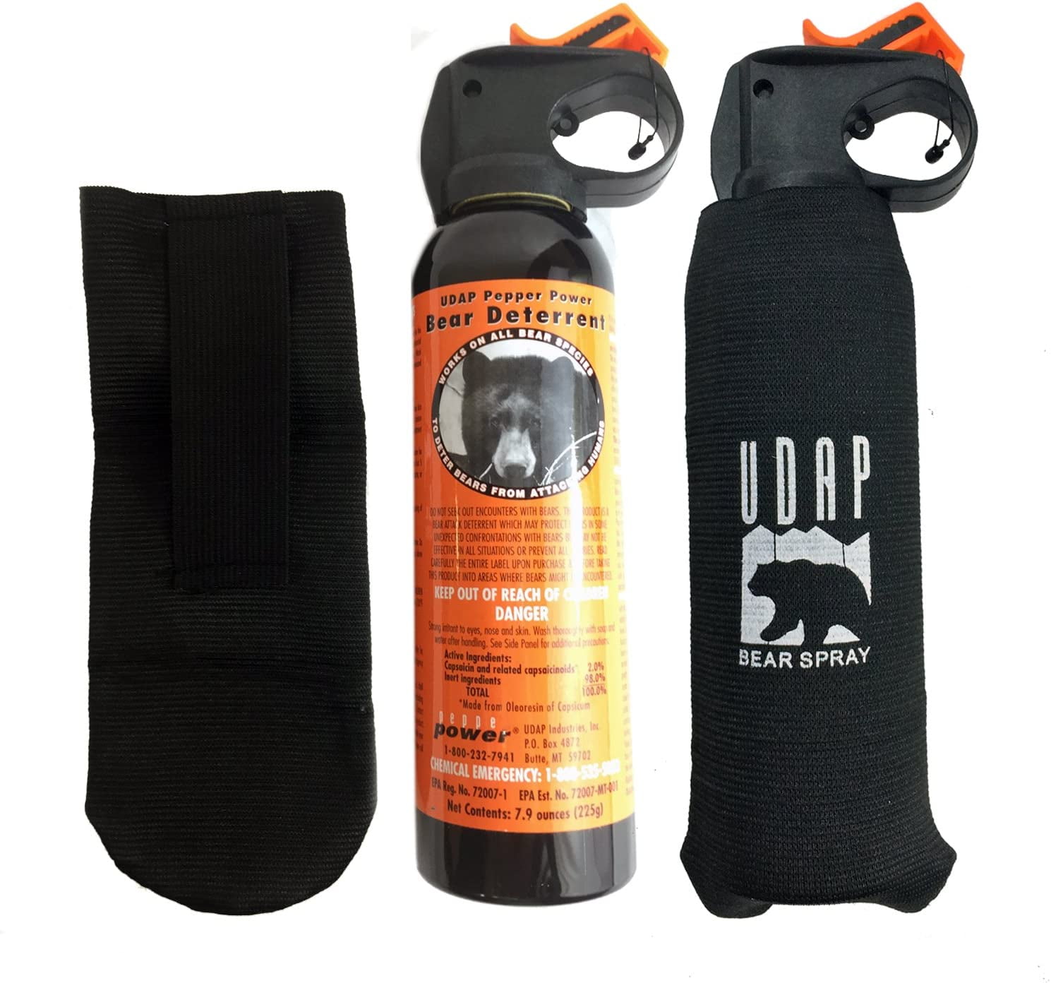 UDAP Pepper Power Bear Spray Self Defense Deterrent with Hip Holster