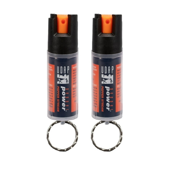 UDAP Pepper Power Pepper Spray Keychain Stream, 0.4 oz, 2 Pack, 2K