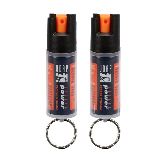 UDAP Pepper Power Pepper Spray Keychain Stream, 0.4 oz, 2 Pack, 2K