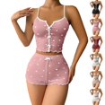 thumbnail image 1 of UDAUDU 2 Piece Pajama Set for Women Heart Pattern Cami Top and Shorts Pjs Sleepwear Sets Comfy Outfits 2XL, 1 of 9