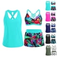 thumbnail image 1 of UDAUDU 3 Piece Women's Tankini Swimsuits Tummy Control Bathing Suits Swim Tank Top with Bra Boy Shorts Teen Swimwear 2026 Swimsuits for Women Blue M, 1 of 7