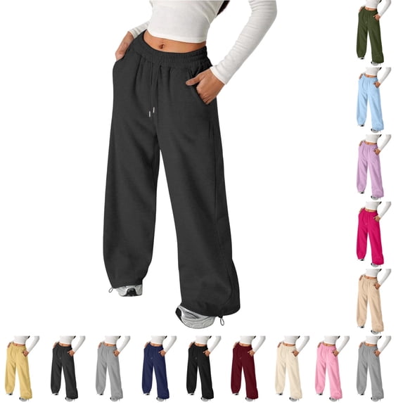 UDAUDU Boys Girls Sweatpants Open Bottom Baggy Sweat Pants School Uniform Straight Leg Fleece Loose Fit Gym Athletic Sweatpants Pockets Dark Gray 9-10 Years