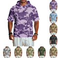 thumbnail image 1 of UDAUDU Camo Shitr for Men with Hood Lightweight Breathable Short Sleeve Hoodies Athletic Fall Trendy Tops Purple 2XL, 1 of 9