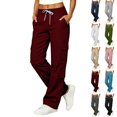 thumbnail image 1 of UDAUDU Cargo Pants for Women Wide Leg High Waist Y2K Parachute Pants with Pockets 2026 Fall Hiking Track Outfits M, 1 of 7