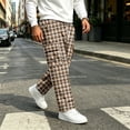 thumbnail image 1 of UDAUDU Cargo Sweatpants for Men Plaid Hiking Relaxed Fit Elastic Waist Drawstring Wide Leg Trousers Outdoor Workout Hiking Loose Fit Pants with Pockets Yellow 3XL, 1 of 3
