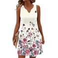 thumbnail image 1 of UDAUDU Casual Summer Dresses for Women 2026 V-Neck Sundresses Sleeveless Loose Sleep Dress Beach Tank Dress Vacation Floral Dresses Beige M, 1 of 7