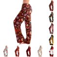 thumbnail image 1 of UDAUDU Christmas Pajamas Pants for Women Soft Cute Print Lounge Pants Drawstring Stretch Loose Fit Fall Pajama Pants 2XL, 1 of 6