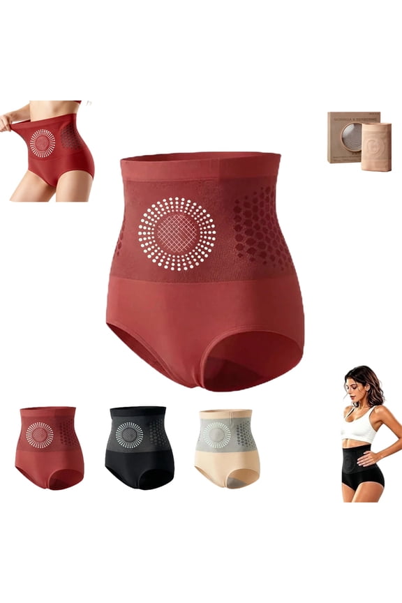 Fat Burning Shorts For Women High-Waist 4 In 1 Thermogenic Sculpting Shorts Tummy Control Shaping Panties Red S-5XL