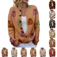 thumbnail image 1 of UDAUDU Halloween Cardigan Sweaters for Women Long Sleeve Cute Button Down Funny Holiday Ghost Sweater Vintage 2026 Fall Sweaters L, 1 of 8