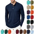 thumbnail image 1 of UDAUDU Henley Shirts for Men Long Sleeve Waffle Knit Lightweight Basic Thermal Shirt Slim Fit 2026 Fall Fashion Button Down Comfort Pullover Navy 2XL, 1 of 9