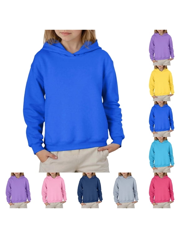 Hoodies for Teen Girls Boys Trendy 2026 Long Sleeve Causal Pullover Tops Fall Winter Cute Hooded Sweatshirt Tween Girl Clothes Royal Blue 9-10 Years