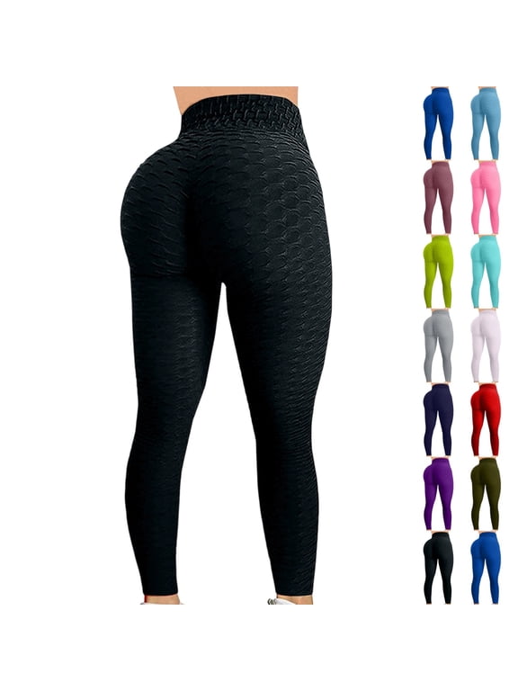 Leggings for Women Butt Lifting Tummy Control Workout Yoga Pants High Waisted Scrunch Booty Gym Tights S