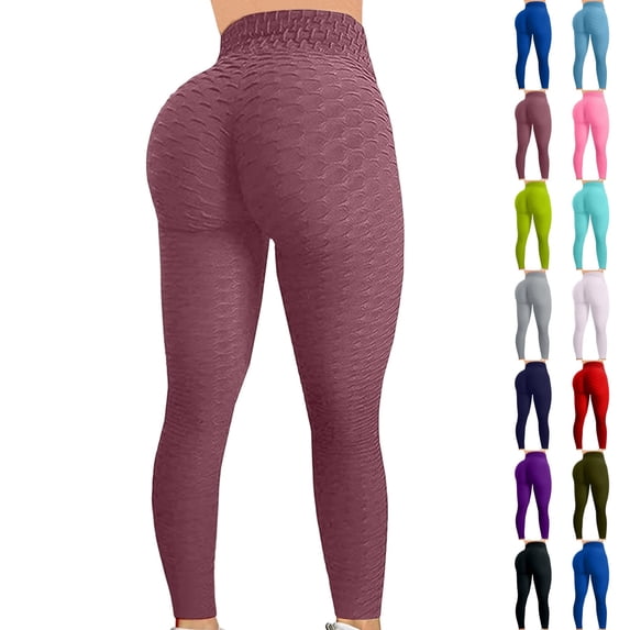 UDAUDU Leggings for Women Butt Lifting Tummy Control Workout Yoga Pants High Waisted Scrunch Booty Gym Tights XL