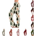 thumbnail image 1 of UDAUDU Matching Christmas Pajamas for Women Soft Cute Graphic Wide Leg Pants Drawstring Stretch Holiday Pajama Pants M, 1 of 6