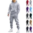 thumbnail image 1 of UDAUDU Men 2 Piece Sweatsuit Athletic Drawstring Pullover Hoodie with Cuffed Jogger Sweatpants Fall Winter Casual Tracksuit for Men Daily Wear XL, 1 of 9