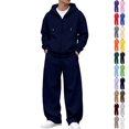 thumbnail image 1 of UDAUDU Men 2 Piece Tracksuit Full Zip Hoodie Loose Fit Oversized Zip‑Front Hooded Jacket with Wide‑Leg Sweatpants, Soft Fleece Fall Winter Casual Outfit XL, 1 of 6