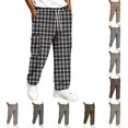 thumbnail image 1 of UDAUDU Men's Cargo Pants Streetwear Hiking Loose Fit Elastic Waist Drawstring Trousers Outdoor Trendy Joggers with Pockets Black 4XL, 1 of 8